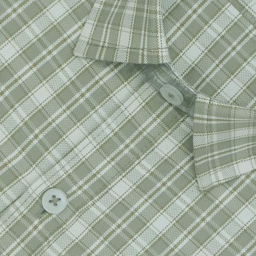 Image of GHPC Cotton Checkered Half Sleeves Regular Fit Formal Shirt for Men