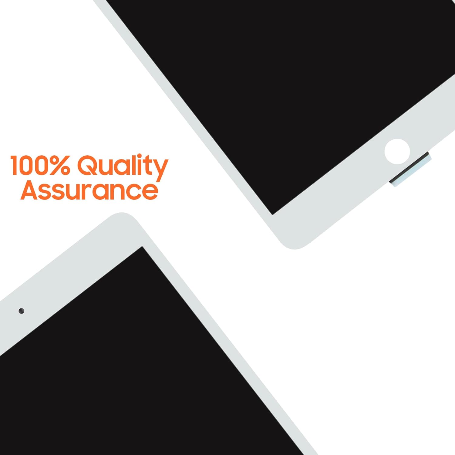 for iPad mini 4 Screen Replacement for iPad mini 4 2015 LCD A1538 A1550 LCD Digiitzer Touch Screen Assembly Repair Parts with Screen Protector and Tools (White)