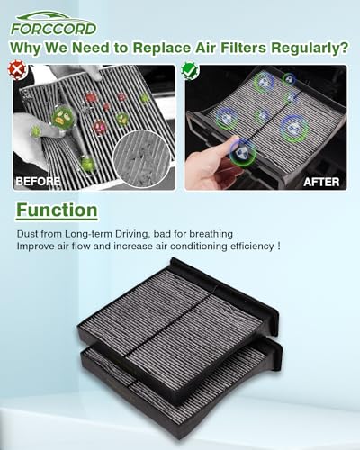 Image of Cabin & Engine Air Filter Fit for Subaru Forester 2009-2018 H4 2.5L, Forester 2014-2018 H4 2.0L Activated Carbon Cabin Filter Replacement CF10930 16546AA090 Car Accessories