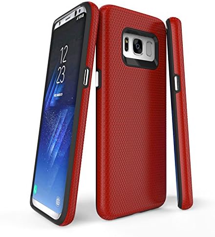 Samsung Galaxy S8 Plus Case, DOKDO Impact Resistant Heavy Duty Protection Shockproof Clip Holster Case Cover for Samsung S8+ Hard Shell and Rubber Shell Double Protection (Burgundy)