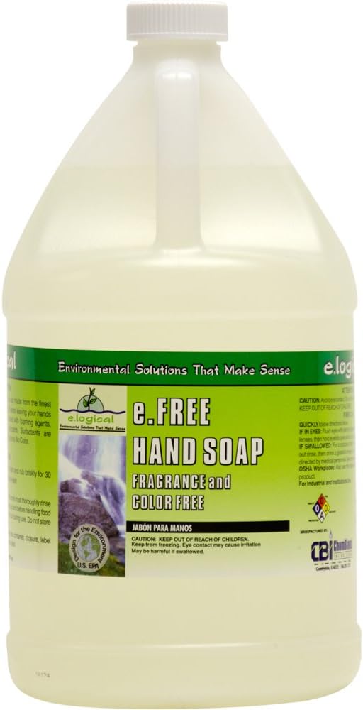 Nyco Products CB072-G4 e.Free Fragrance Free Hand Soap, Clear and Colorless, 1 Gallon Bottle (Case of 4)