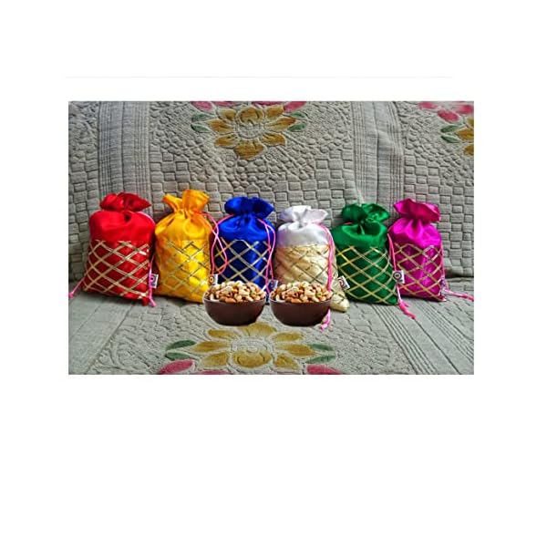 2DS Women's Gota Work Silk Potli Bags Set - Image 3