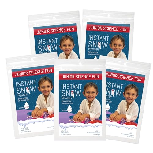 5 Pack of Junior Science Fun Instant Snow Powder -