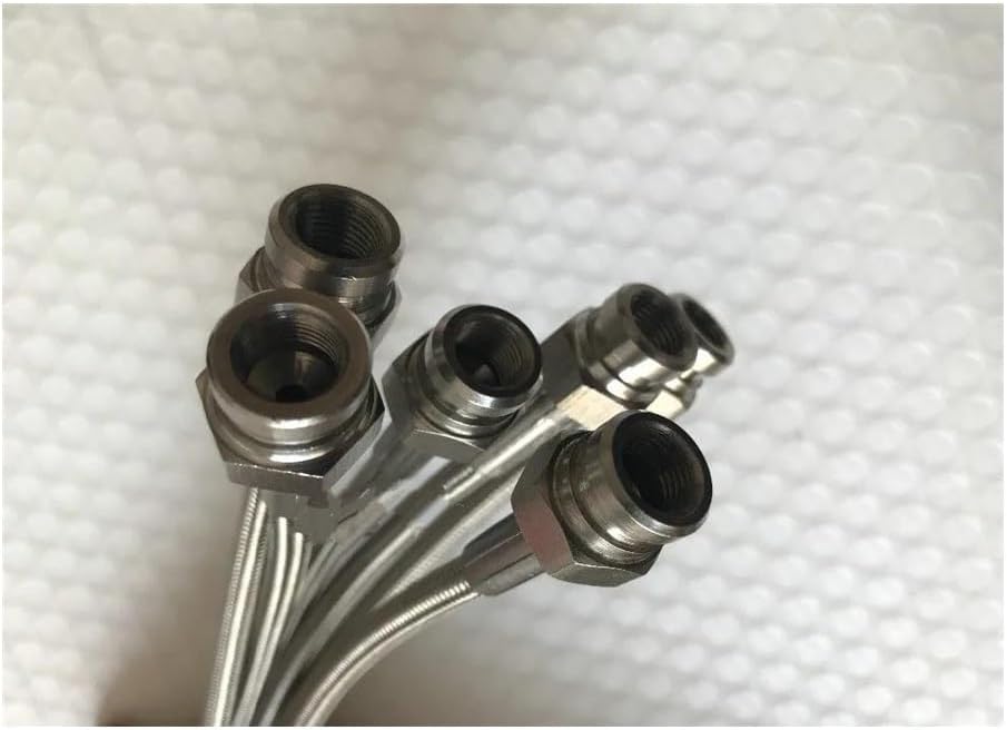 Brake Oil Hose Line with 28 Degree Banjo Fittings and Hexagonal Joint Stainless Steel Braided PTFE Brake Line Brake Cable Motorcycle Brake line