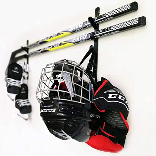 Hockey Stick Rack,5 Tier Wall Storage Hanger for Sticks,Hockey Stick Display Holder - Home or Office Wall Mount - Hang Your ice Hockey Skates,Helmet,Gloves,Sticks Pads - No Hockey Stick Equipment - Image 6