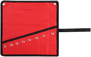 Tool Roll Bag, 8 Pockets Tool Bags, Portable Tool Pouch Tools Bag, Storage Bag Spanner Plier Wrench Holder Canvas Organizer for Electrician, Plumber, Carpenter, Mechanic (Red)