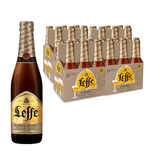 Leffe Blonde Cerveza Belga, Sabor Ligero y Suave, 4 Pack de 6 Botellas x 33 cl, 6,6% Volumen de Alcohol