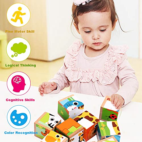 Puzzle in Legno per Bambini, 6 in 1 Puzzle di