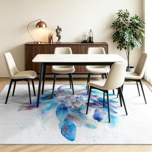 Tapis de salon attrape-rêves blanc 120x180 cm lavable en machine - 4