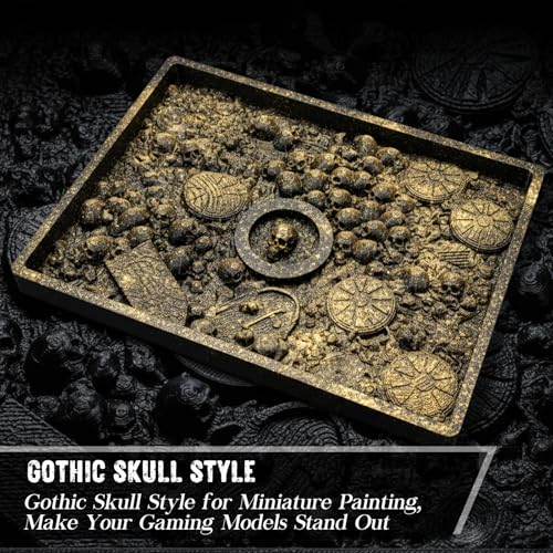 Image of Fuyoooo Dry Brush Palette for Miniature Painting,Skull | 7.9 x 5.9 Inch Dry Brush Palette, Tabletop Gaming Miniature Painting