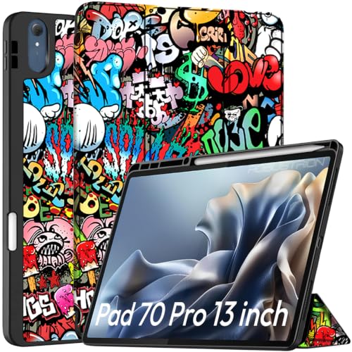 Image of Robustrion Case for Moto Pad 70 Pro 13 inch Cover Case with [Pencil Holder] [Soft Flexible Case] for Motorola Pad 70 Pro 13 inch Cover Case [Auto Sleep Wake Support] - Hippy