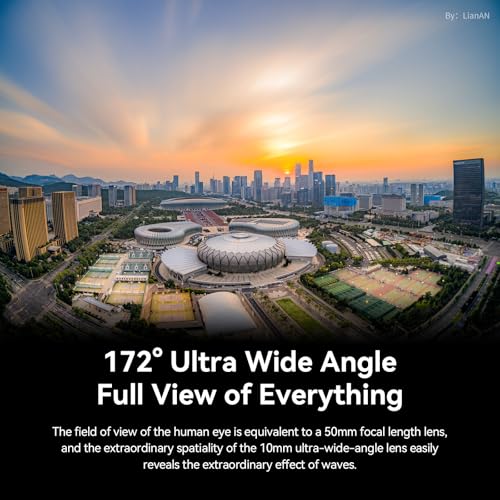 Image of Brightin Star 10mm F5.6 Fisheye Lens for Canon RF Mount Mirrorless Cameras, Manual Focus Prime Ultra-Wide Angle APS-C Lens Fit for EOS RP, R, R5, R7, R6, R3, R10 (Black)
