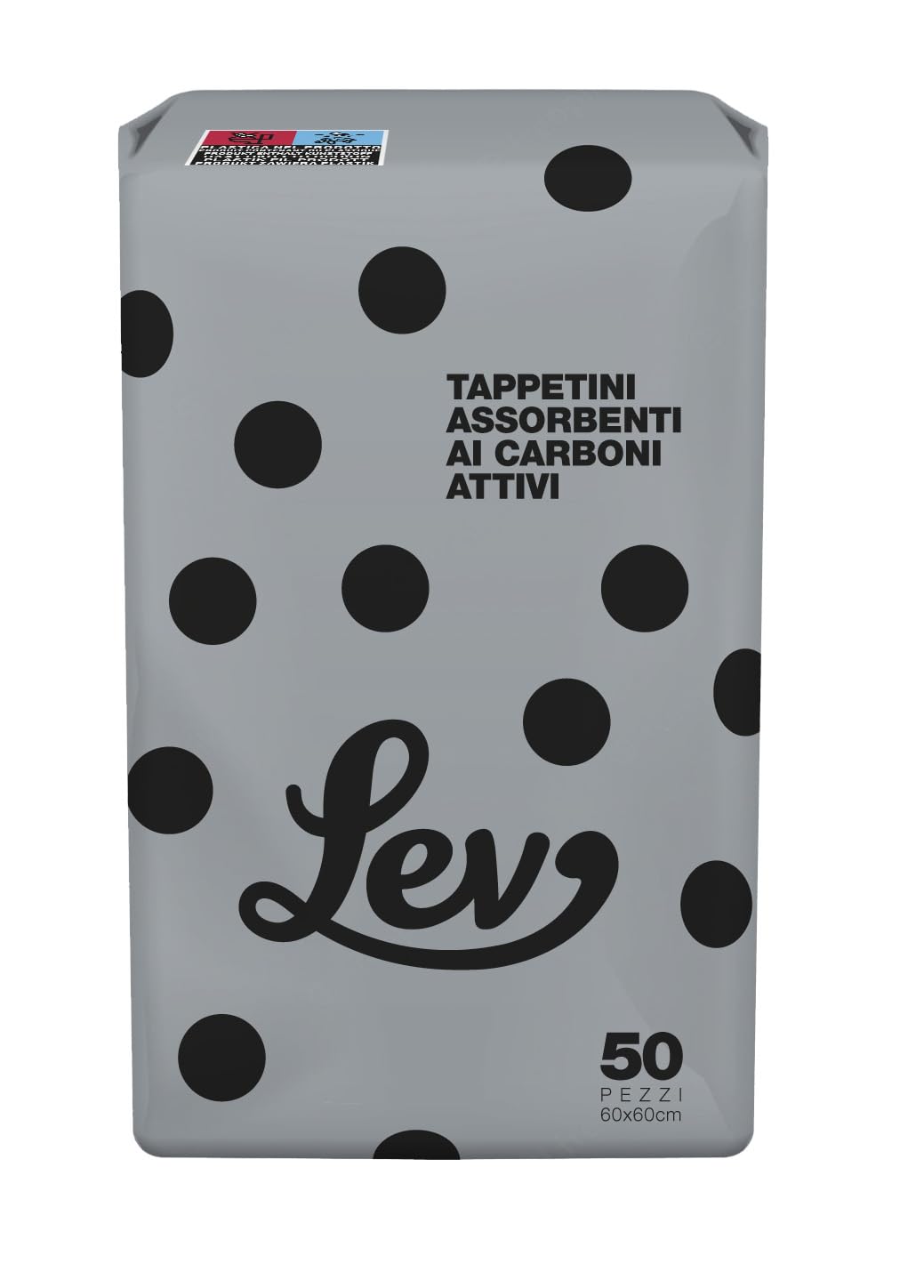Generico Lev Natural Code Tappetini Igienici ai Carboni Attivi, Traversine, perfette per l'educazione di Cani e Cuccioli, Super assorbenti, Large 60x60cm, 4 Confezioni da 50 Pezzi, 200 Traversine