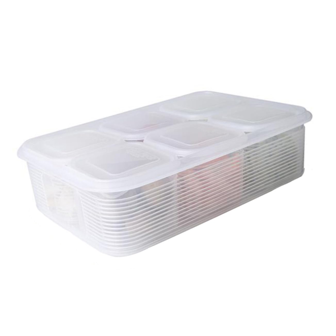 Boîte de Conservation des Aliments Carrée 7 Pièces en Plastique Blanc