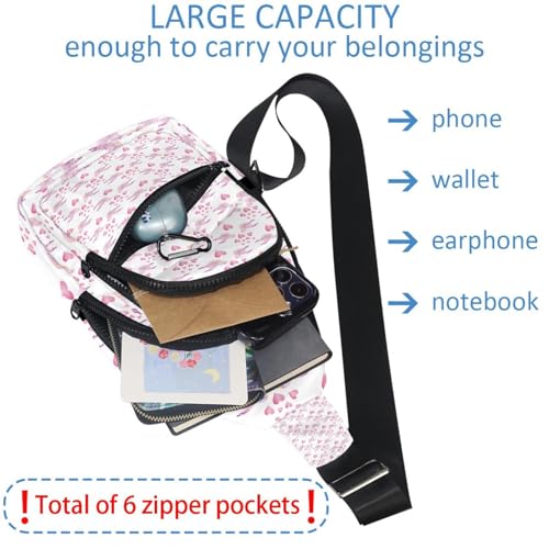 Bolso bandolera de San Valentín con corazones rosa, mochila de viaje para regalar en pareja 6