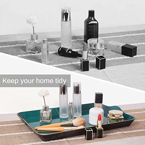 MAONAME Melamine Serving Tray with Handles, Green Modern Decorative Tray, Rectangular Plastic Tray for Coffee Table, Large Ottoman Tray for Bedroom, Living Room, 17" x 11.8" x 2" - Thumbnail 5