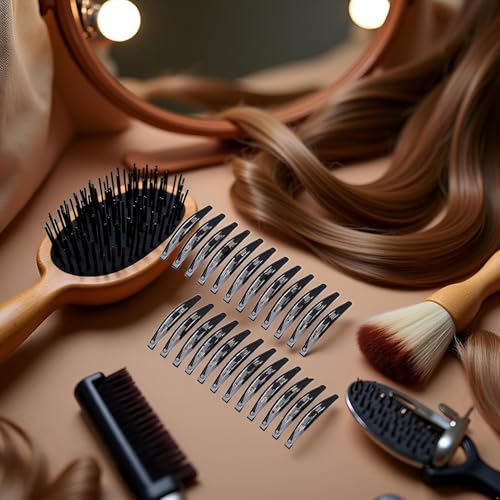 Pinzas grandes de metal para cabello, 24 piezas negras miniatura 6