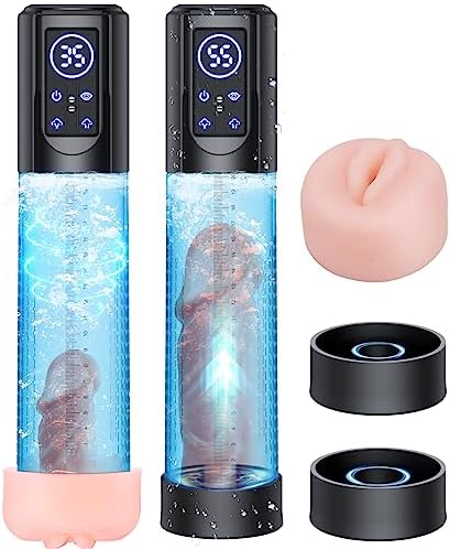 3 in 1 Water Penis Pump Male Sex Toys, 12 Smart Training Modes Hydro Penis Enlarger, Waterproof Cock Pump Electric Penis Vacuum Pump Male Masturbator, Erection Pump Device Sex Toys for Men