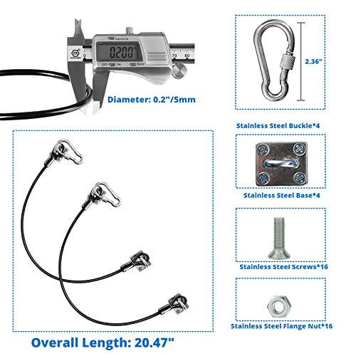 Tofeer Trash Can Lid Lock,Heavy Duty Bear Proof Trash Can Lock Wire Rope Universal Lid Lock Cord Garbage Cans Latch Lock For Animals, Squirrels, Dogs, Raccoons #TOP4