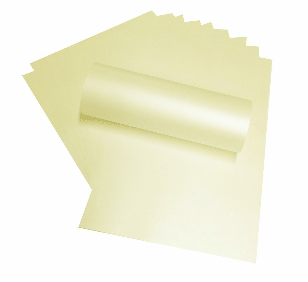 Syntego Ivory 20 X A4 Opal Candlelight Cream Peregrina Majestic Pearlescent Shimmer Paper Double Sided 120Gsm Suitable For Inkjet And Laser Printers