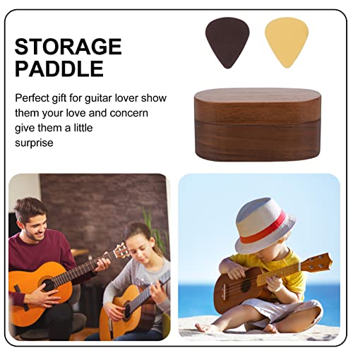 Exceart Guitar Display Case Guitar Pick Box Storage Wooden Guitar Picks Case Guitar Picks Holder Organizer Small Item Organizer For Bass Mandolin Banjo Ukulele Coffee Guitar Pick Case #TOP3