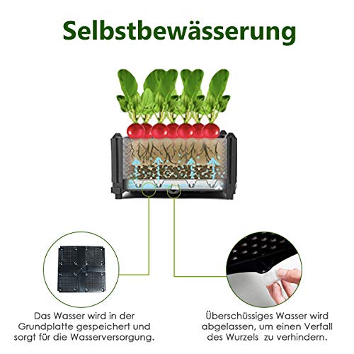 Kunststoff Hochbeet Set von Costway, 4 Pflanzboxen für den Garten