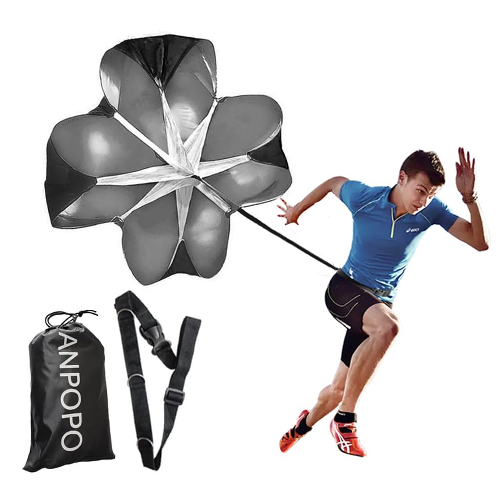 Bfsmile Running Speed Training 56" Parachute with Adjustable Strap, Free Carry Bag. Speed Chute Resistance Running Parachute for Kids Youth and Adults