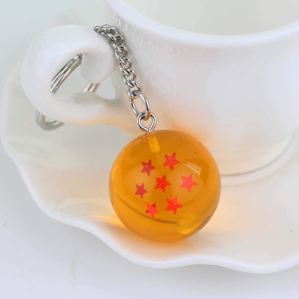 FEIDIAO Anime Goku 7 Stars Balls PVC Keychain Figures Toys Ball Pendant Keyring Star Ball Z Keyholder Cartoon Fans Collection