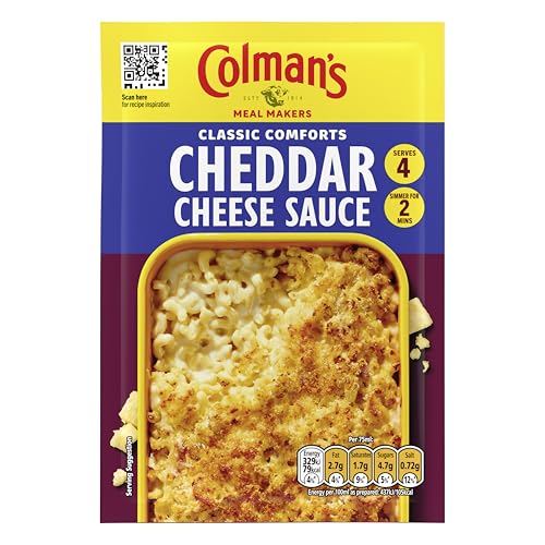 Colmans Classic Comforts Cheddar Cheese Sauce mix Meal Maker perfect with vegetables and pasta quick to prepare sauce mix 16x 40 g