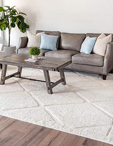 Tapete Rugs.com Lattice Shag 8'x10' Marfil miniatura 4