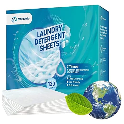 Maravello Laundry Detergent Sheets, Earth Eco-friendly Space Saving Plastic Free Biodegradable Easy to Carry and Use, Cruelty-Free Non-Irritating Safe for Baby And Sensitive Skin (Fresh scent, 120 Loads)