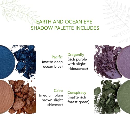Honeybee Gardens 'Earth & Ocean' Refillable Eye Shadow Palette | Natural Ingredients | Gluten Free, Vegan, Paraben Free #TOP4