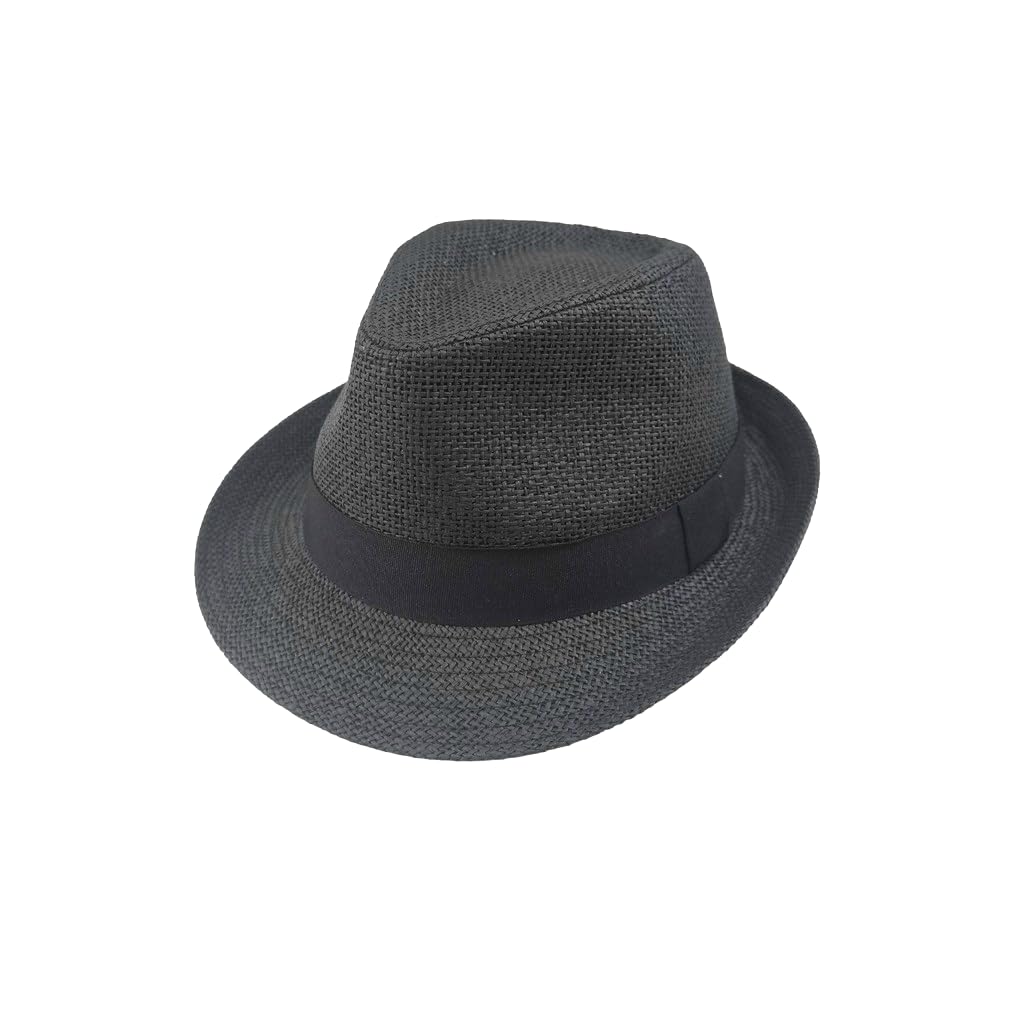 Cappello di paglia di carta, unisex, estivo, da spiaggia, con tesa corta, alla moda, unisex, 57/58 cm