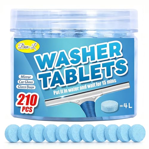 210 PCS Car Windshield Washer Tablets Glass Cleane Tablets Effervescent Cleaning Solution Concentrated Effervescent Tablets Solid Windshield Effervescent Wiper Tablet for Car Window Glass Cleaning