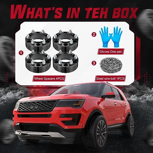 Image of BDFHYK 6X5.5 Wheel Spacers 2 inch 6x139.7mm Hub Centric Wheel Spacer Set with M12x1.5 Studs 106mm Center Bore Compatible with Lexus GX470 GX460 4Runner FJ Cruiser Sequoia Tacoma Tundra, Set of 4