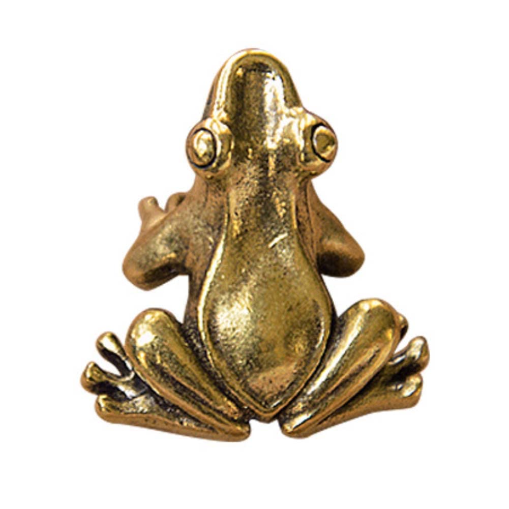Wudaizhi Gold Retro Copper Small Cute Frog Figurines Miniature Desktop Ornament Decorations Accessories Metal Brass Animal Tea Pet Decors