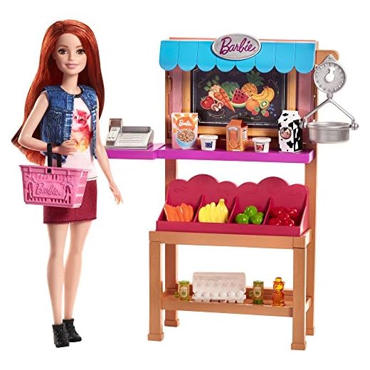 Barbie tienda de comestibles, accesorios muñeca (Mattel FJB27)