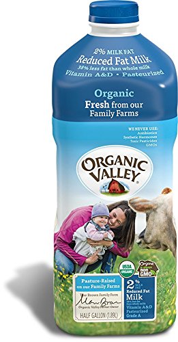 Organic Valley, Organic 2% Reduced Fat Milk, Pasteurized, Half Gallon, 64 oz