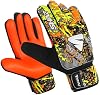 Guantes de portero de fútbol Shaz para niños, chicos y jóvenes, guantes de portero divertidos antideslizantes con palma de látex de 4 mm, agarre fuerte y doble protección de muñeca (talla 4 adecuada para 6-9 años, naranja) 2