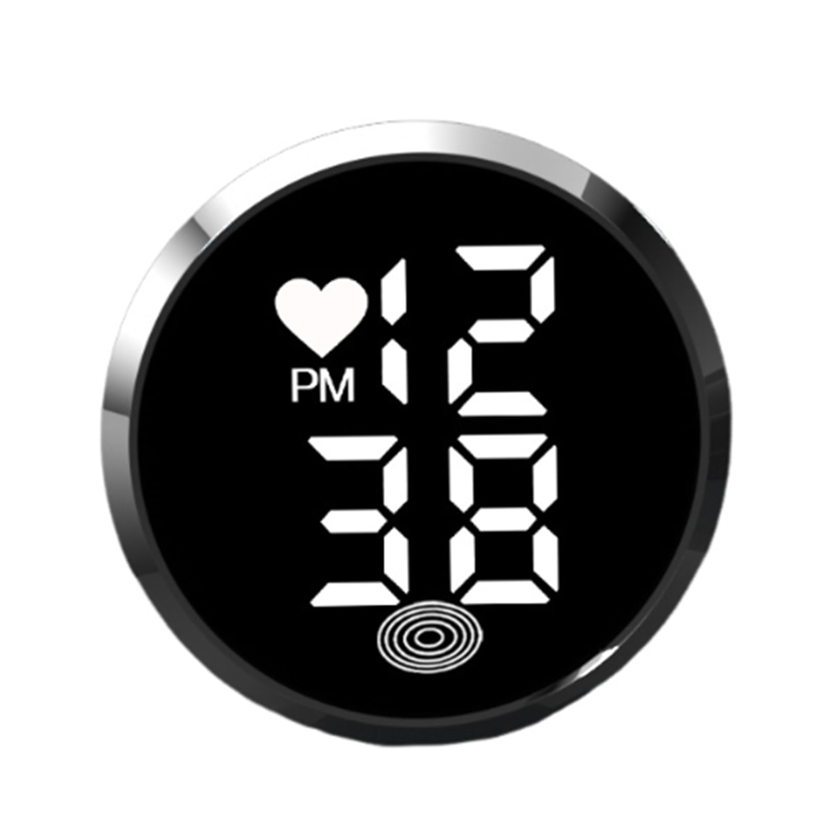 PIXZCSA Car Clock Screen And Powered Alarm Clock Electronic Watch Heads Illuminated Designed For Desk/Cars/Office, silvery