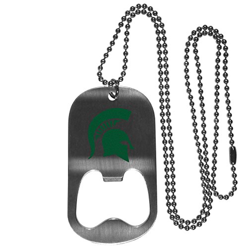 NCAA Siskiyou Sports Fan Shop Michigan State Spartans Bottle Opener Tag Necklace 20 inch Steel