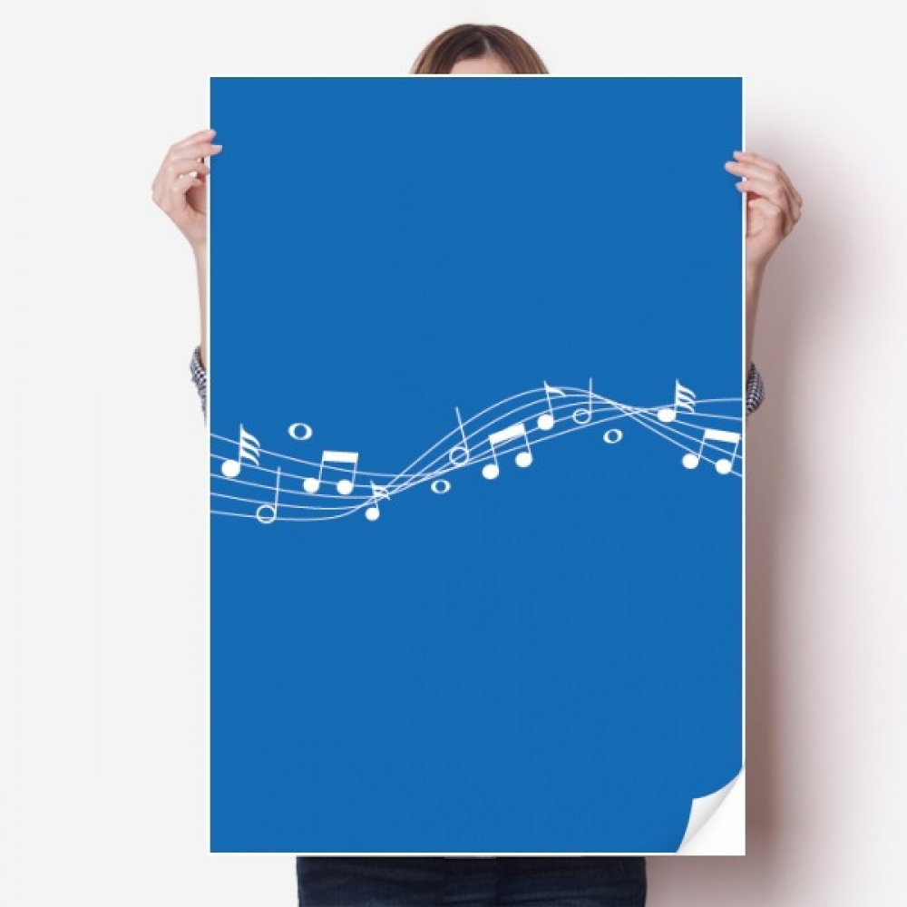 Poster Musique Énergique Bleu 5 Le Personnel pour habiller un mur vide sans percer