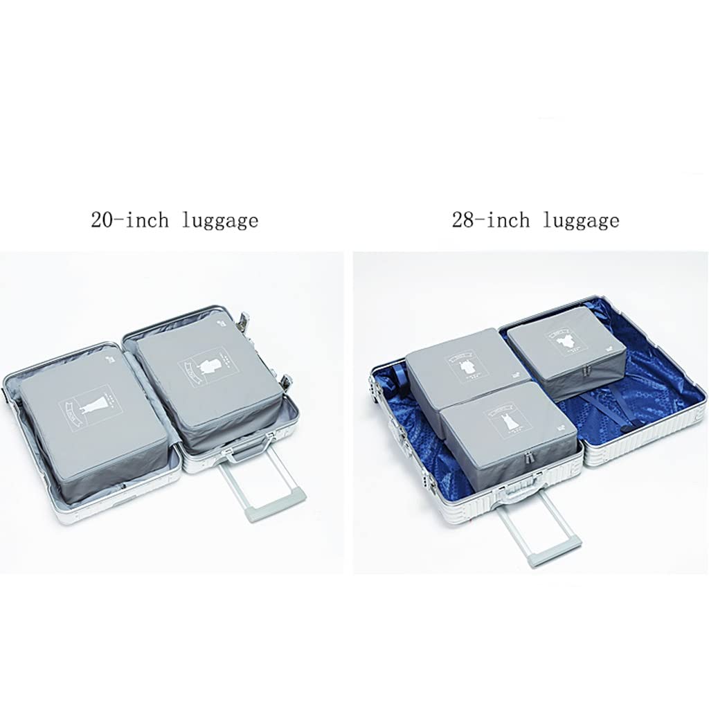 ACiyD Cubi da imballaggio Set di 3 per Viaggio in Famiglia Organizzatori di valigie da Viaggio Borsa per Biancheria da 3 Pezzi, Grigio