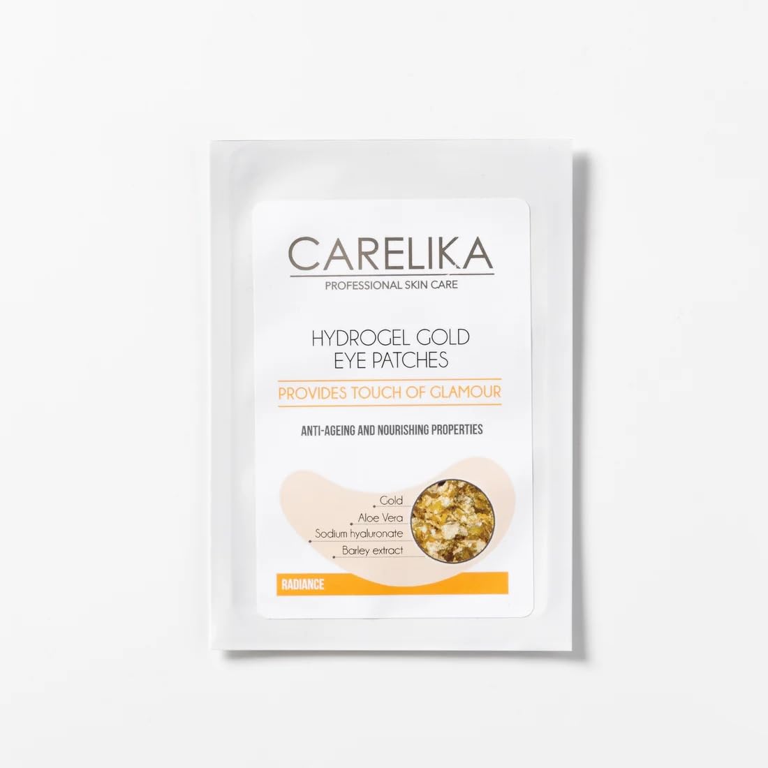 CARELIKA Radiance Hydrogel Eye Patches – Gold Powder Infused Under Eye Masks for Dark Circles, Puffiness & Hydration – 2 Count
