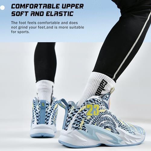 Image of Men's Basketball Shoes Fashionable Breathable Anti Slip Sports Shoes Outdoor Running Fitness Training Shoes