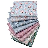 Vintage Floral Fat Quarters Fabric Bundles, Precut Quilting Fabric for Sewing,18