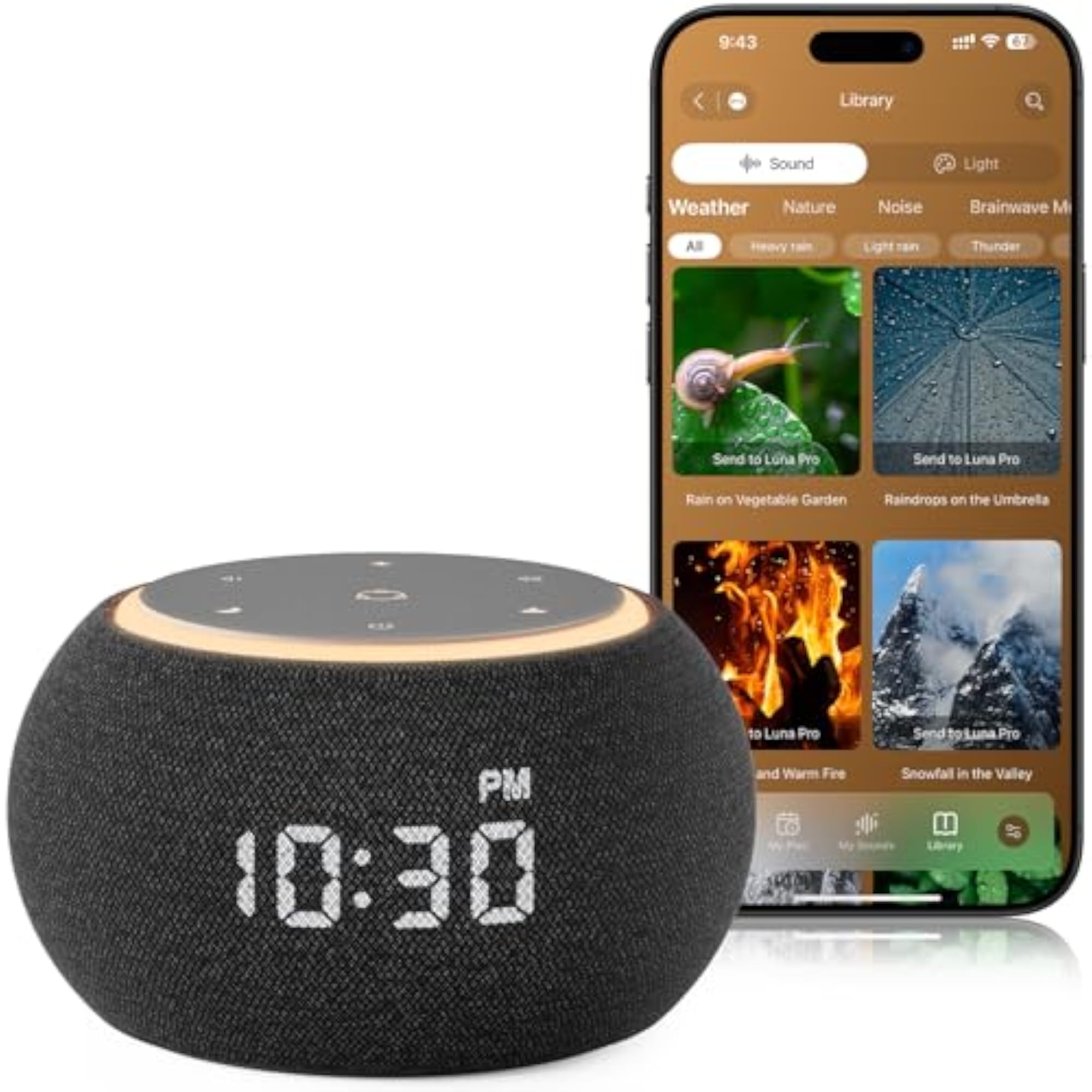 Luna Pro Smart Sound Machine with Dual-Stage Alarm