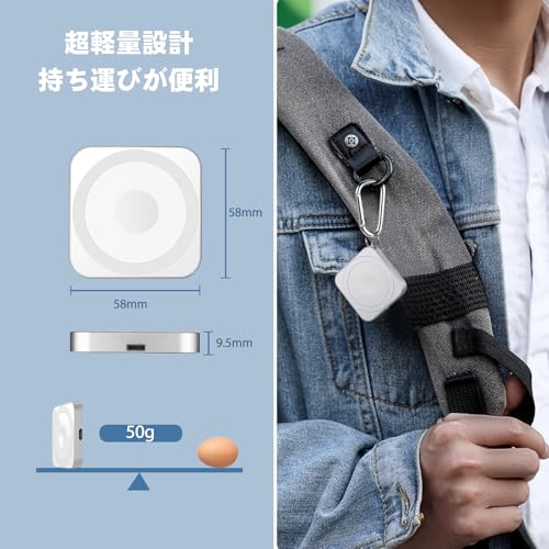 【2025 新設計】ワイヤレス充電器 AFFLIC 業界極小サイズ 3in1 対応 MagSafe充電器 最大15W マグネット式 iPhone 17/16/15/14/13/12シリーズに対応 USB-C/ライトニング ケーブルが必要 最大15W対応 Apple Watch/AirPods/アップルウォッチ全シリーズ 超軽量 方型 出張·旅行·オフィスに最適 (ホワイト)