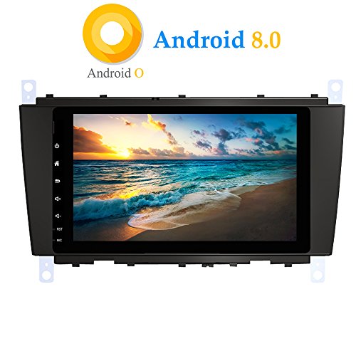 XISEDO Android 8.0 8 Inch Car Stereo Autoradio in-Dash 8-Core RAM 4G ROM 32G Head Unit Car Radio Sat Nav Car GPS Navigation for Mercedes-Benz C Class W203/ CLK W209 (Car Stereo)