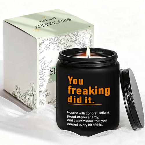 2026 Graduation Gifts for Her Him Congratulations Grad Decoration for Women Men Graduate Presents for College High School Masters Degree PHD Nurse 7oz Funny Lavender Scented Candle Style-J